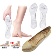 Orthopedic Insoles for Women Shoes Flat Feet Arch Support Silicone Gel Insoles for High Heels Inserts Foot Massager Shoe Pads