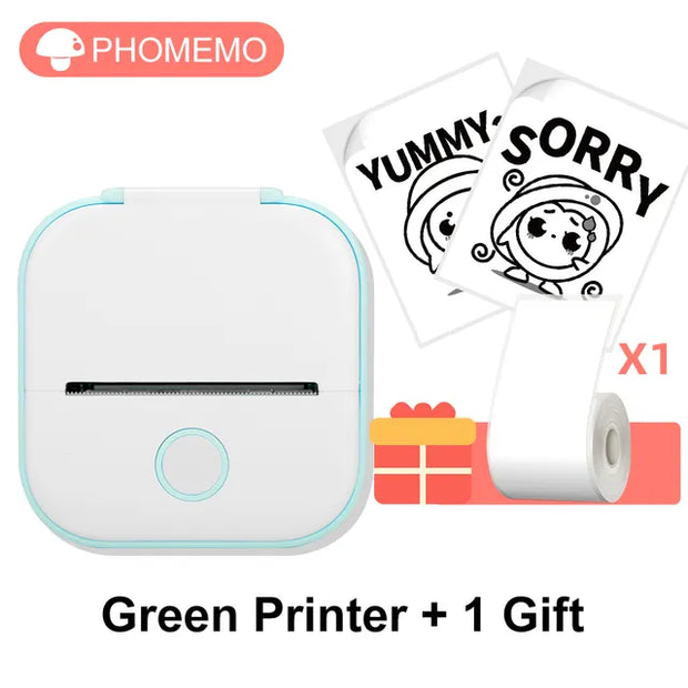 Phomemo T02 Wireless Connection Thermal Portable Printer Self-adhesive Stickers 203dpi Photo Label Memo List Printing Clearly