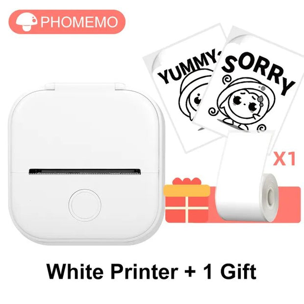 Phomemo T02 Wireless Connection Thermal Portable Printer Self-adhesive Stickers 203dpi Photo Label Memo List Printing Clearly